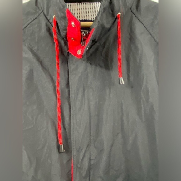 Swingster Jacket Mens Size Medium Black Red Trim Detail Full Zip Front Snap - Picture 6 of 12